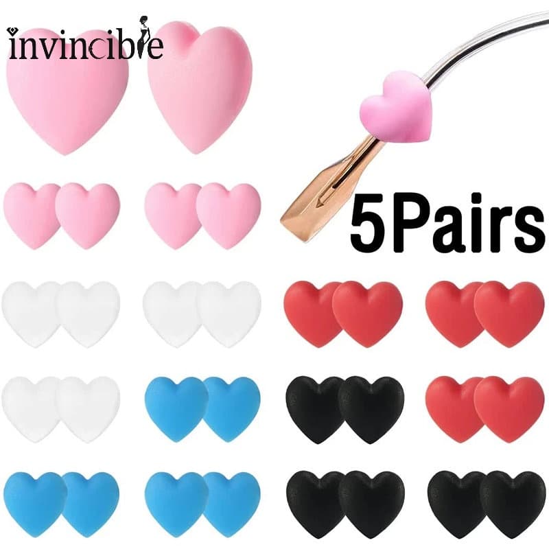 Suporte De Silicone Macio Em Forma De Coração Para Óculos/Antiderrapante Alças Orelha Ganchos/Acessórios Fixos