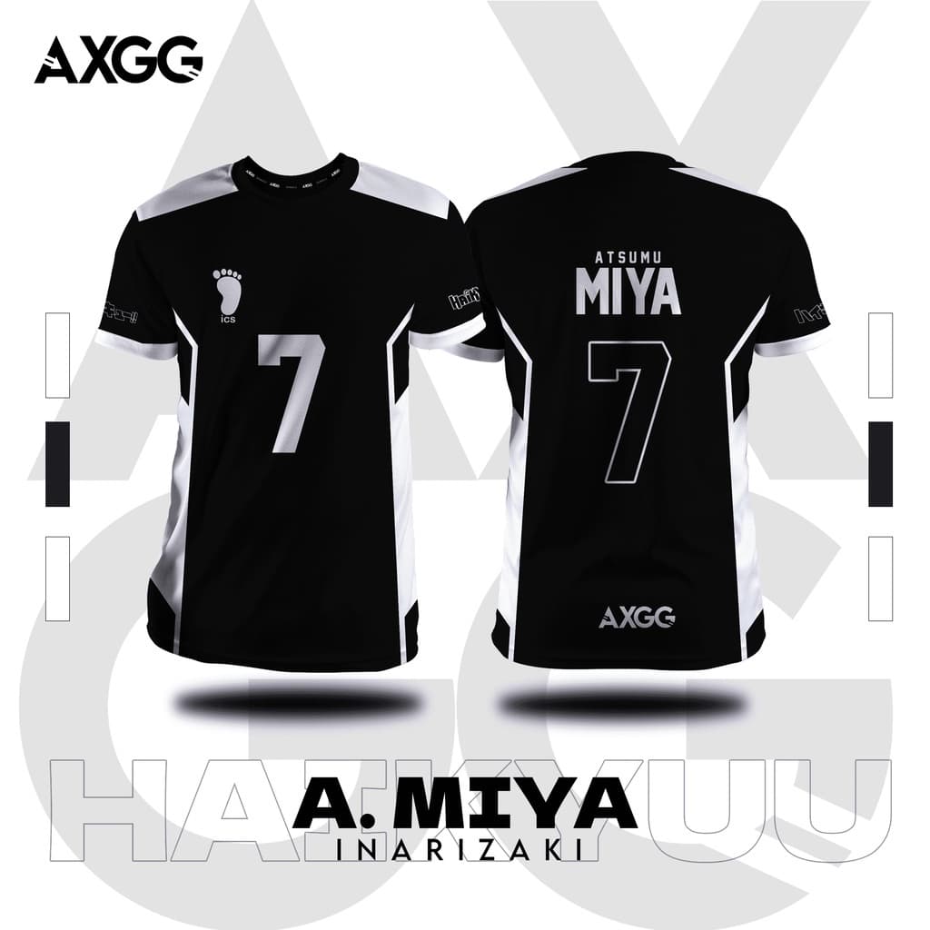 [Tamanho Adulto Para Crianças] Haikyuu Inarizaki-Camiseta Anime Miya Unisexo Original Jersey Loose Sport 2024 Novo
