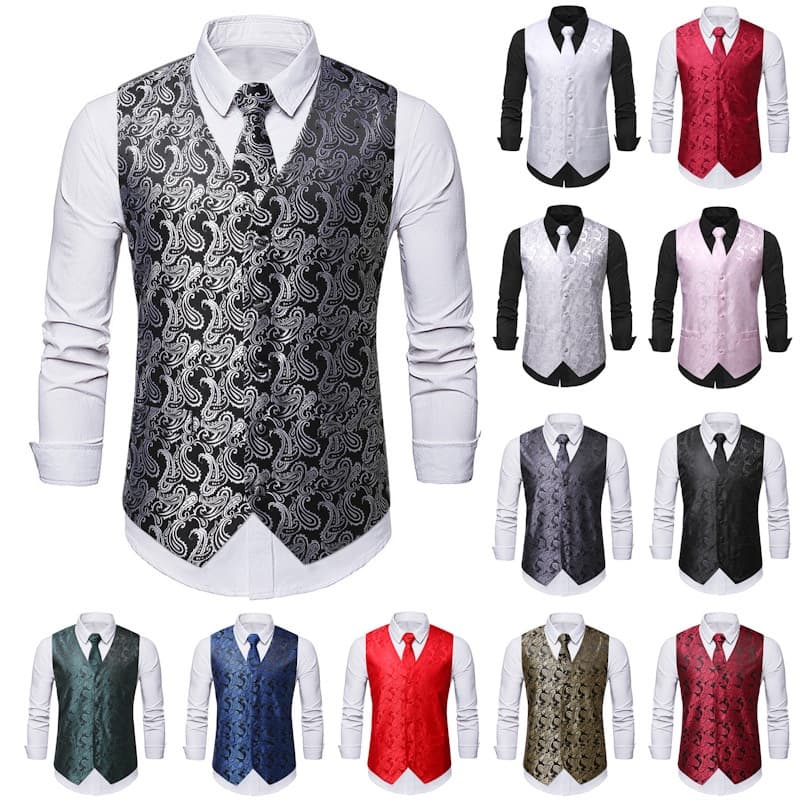 Colete Social Masculina Estilo Luxo Retrô Slim Fit Casaco Para Casamento Banquete Negócios