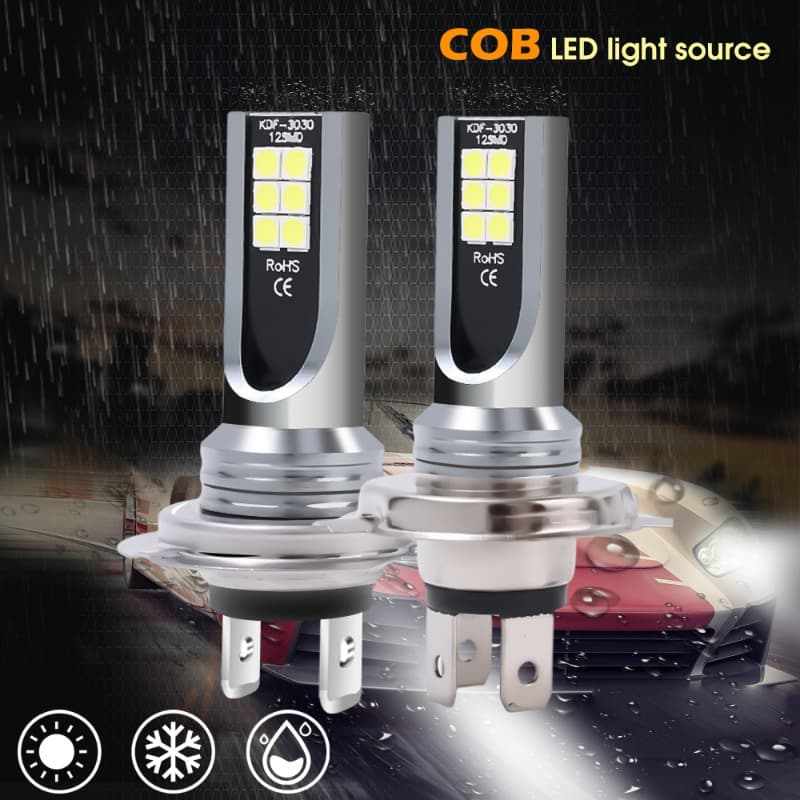H1/H3/H4/H7 Farol LED 12V-24V 24W De Alta Potência De Carro 6000K Neblina Automóvel Luz Super Brilhante Para Carros Peças Sobressalentes Automóveis