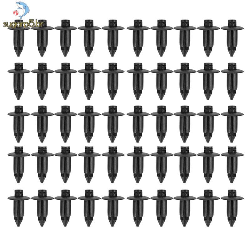 50x Rebite Plástico Clipes De Fixação De Painel De Confecção De Bicicleta 6mm Para Honda Yamaha Black