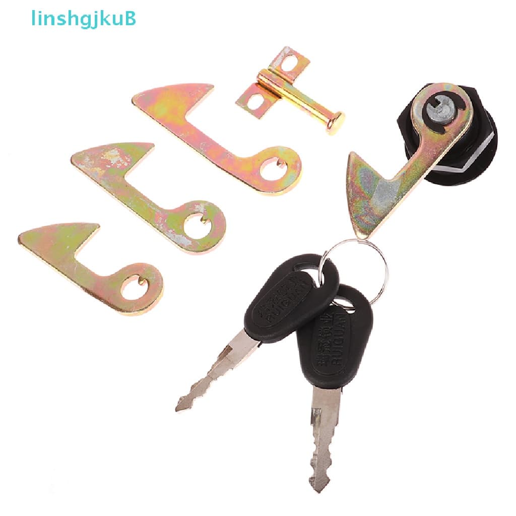 [Linshgjku] Electric Car Scooter Tail Box Lock Set (1 Lock+2 Keys+4 Metal hook) [Liin]