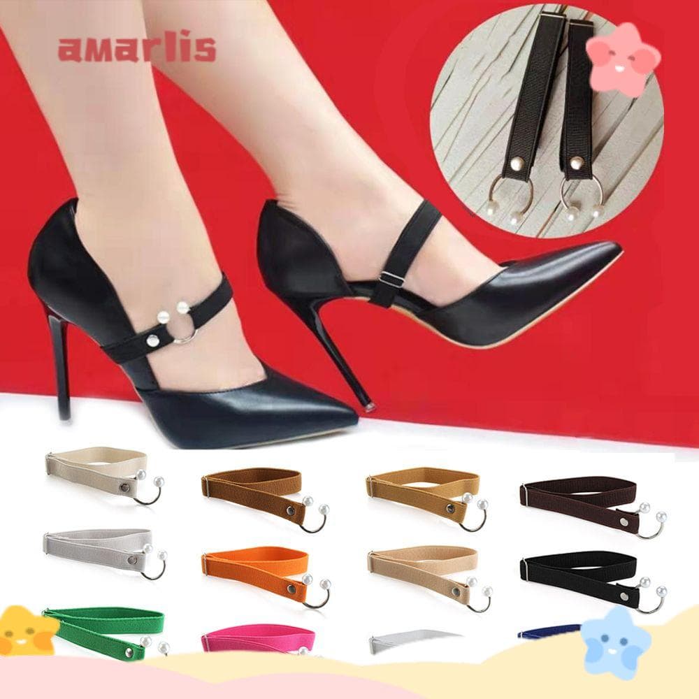 AMARLIS Ankle Tie Band Acessórios Para Sapatos Com Travamento Elástico De Salto Alto Alças Antiderrapantes