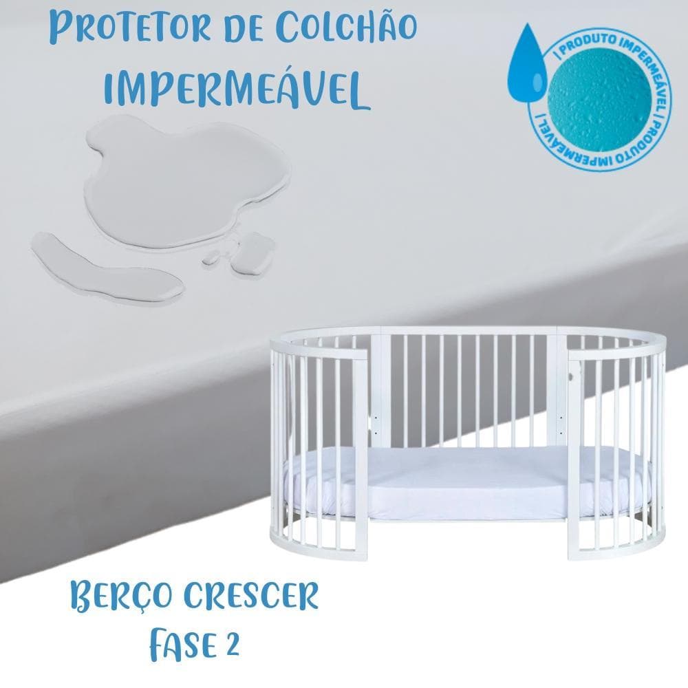 Protetor de Colchão Impermeável Berço Crescer Fase 2 68x138x15cm Arrumadinho Enxovais
