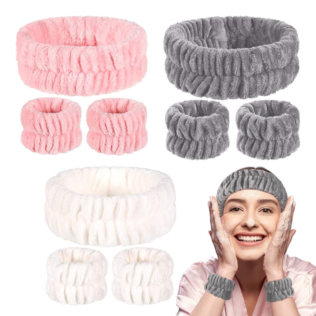 O Novo Tecido Facial De Pelúcia De Cor Sólida , Com Pulseira De Lavagem Fita Feminina