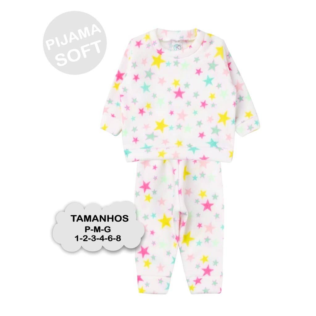 1 Pijama SOFT Inverno Infantil Menina Ou Menino Longo Frio