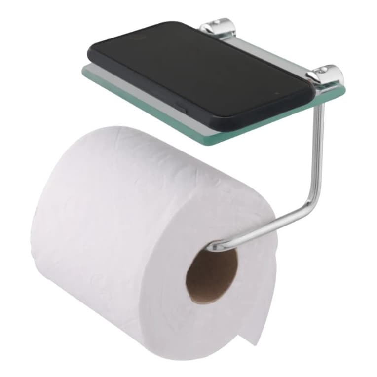 Suporte Para Papel Higiênico Com Prateleira Para Celular