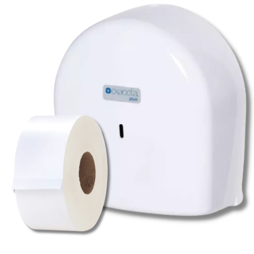 Suporte + Rolo de Papel Higiênico 300m  p/ Banheiro - C/ NF