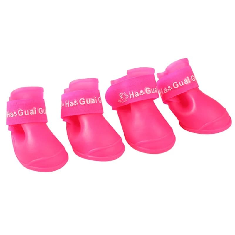 Bota Sapato de Cachorro Pet Botinha Impermeável Protetor Pata Patinha Silicone Antiderrapante Rosa