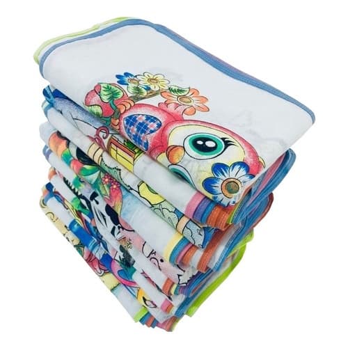 Pano De Prato Atacado Vies Estampado Kit Com 10 Peças