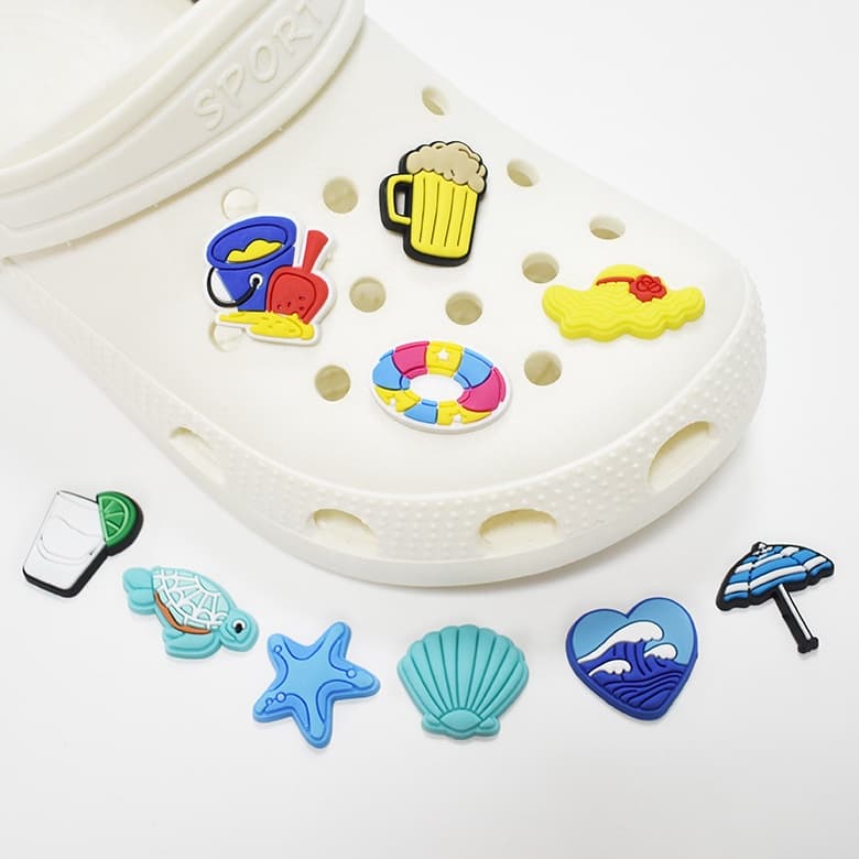 Encantos De Sapato Para Tamanco Decoração Pinos Botão De Equipamento De Praia