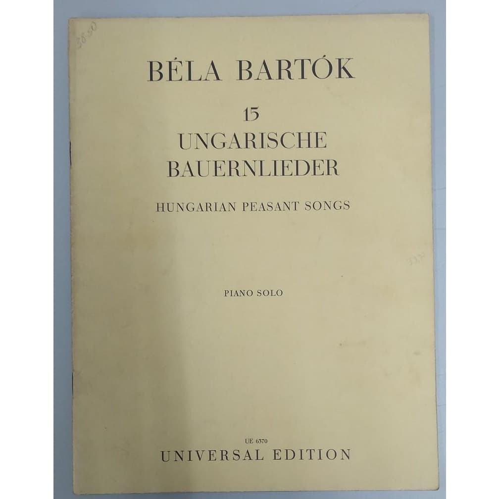 Livro Ungarische Bauernlieder Bela B Piano Partitura 7037