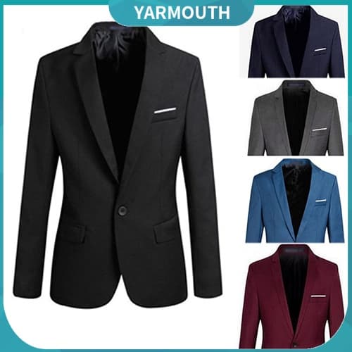Casaco Jaqueta Outwear YYR-Homens Fashion Slim Fit Formal Um Botão Traje Blazer Top