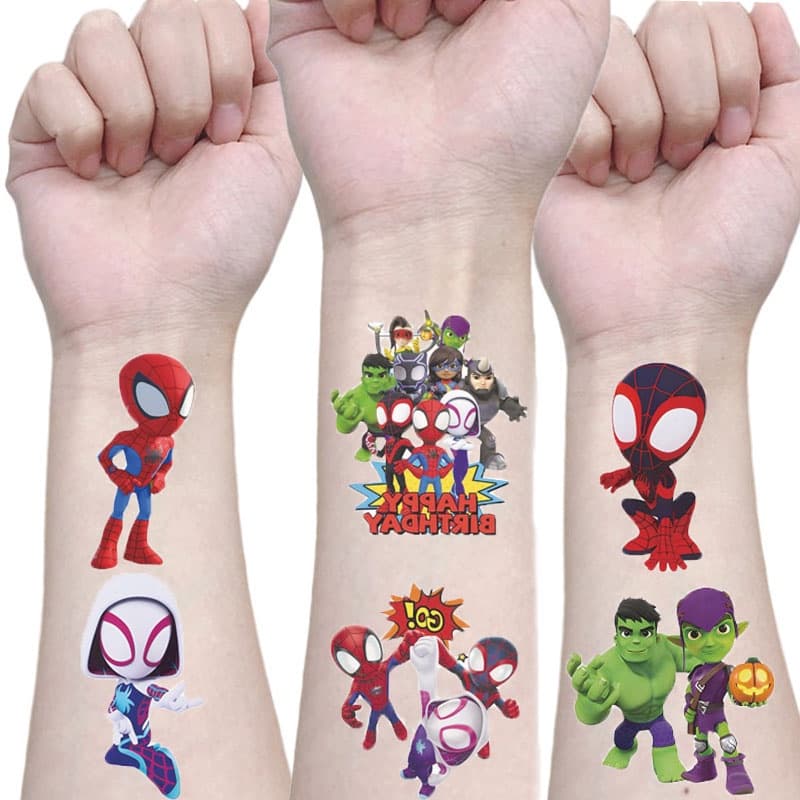 Spidey E Seu Amigos Incríveis Adesivo De Tatuagem Temporária À Prova D'água Para Festa De Brinquedo Infantil Favorece