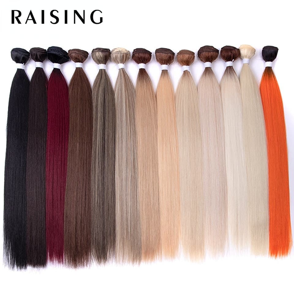 Extensões De Cabelo Liso Osso Loiro Ombre Cabelos Super Longos Sintéticos De 24 Polegadas Lisos Cheios A Fim Levantamento