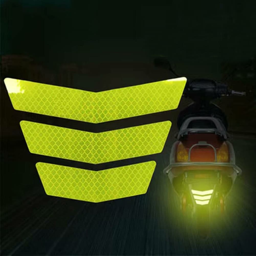 3Pcs Adesivos Refletivos De Aviso Refletivo De Motocicleta Adesivo Trapezoidal