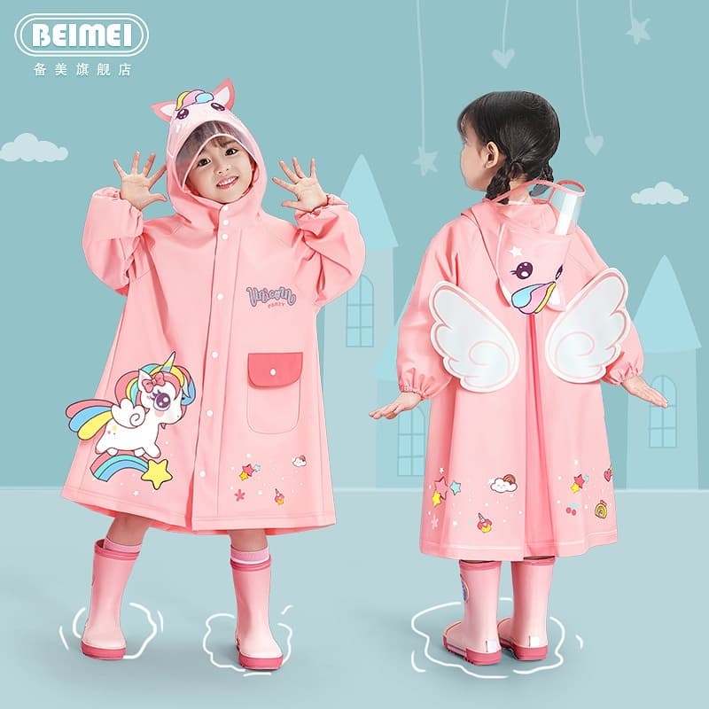 Capa De Chuva Para Crianças De Desenho Animado Infantil E Estudantes Do Ensino Fundamental Com Meninos Meninas