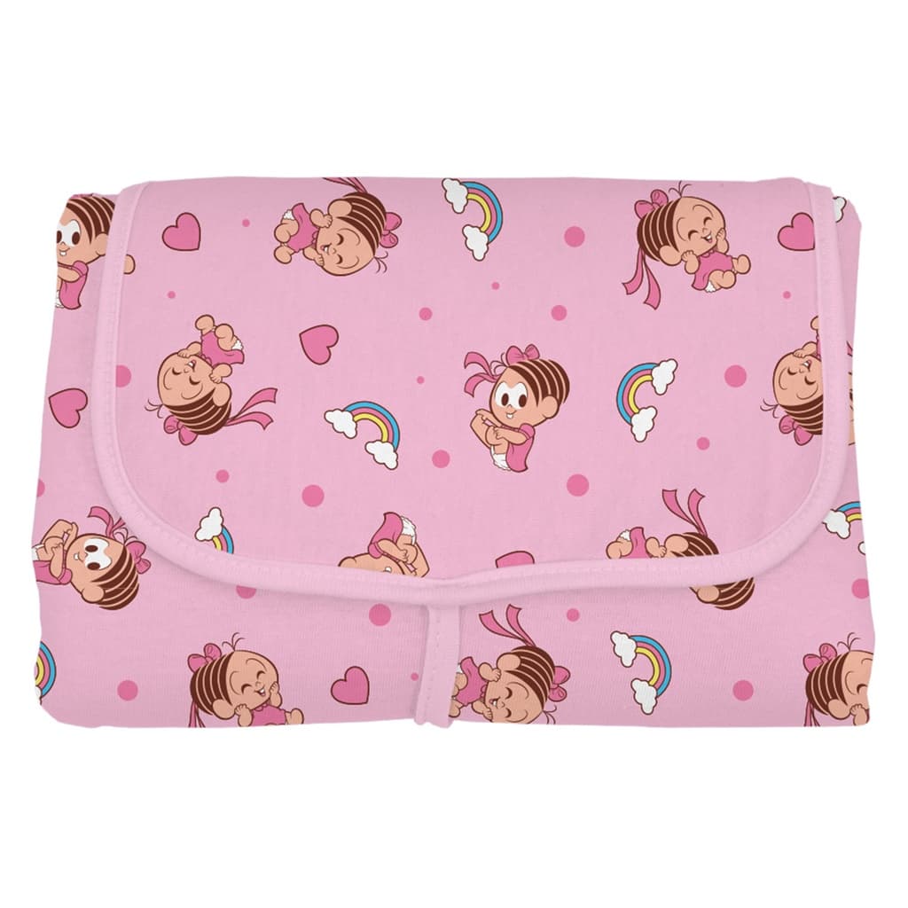 Trocador De Fraldas Portátil 100% Algodão Turma da Mônica Baby