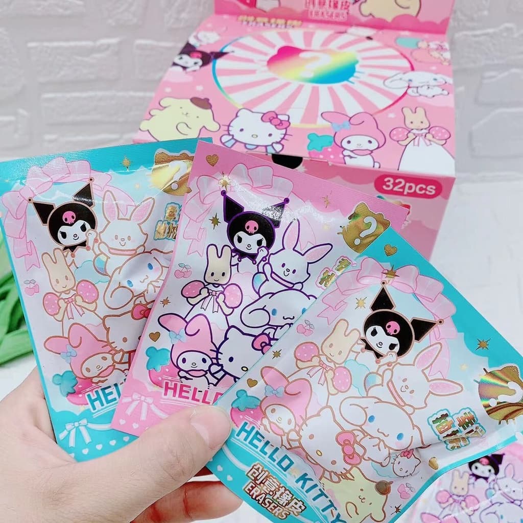 Novo Apagador De Saco Cego Com Caneta De Desenho Animado 3D Tridimensional Removível Montado Estudante