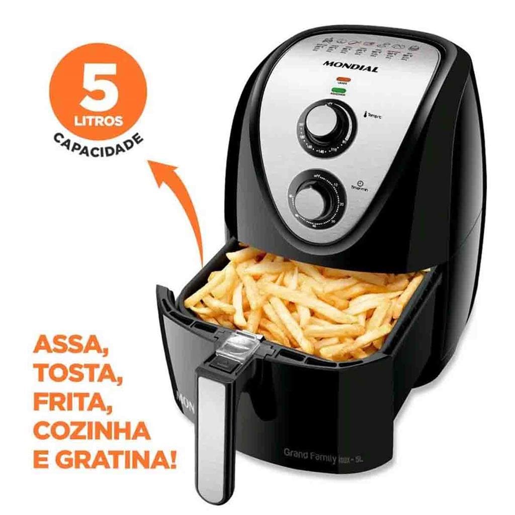 FRITADEIRA SEM OLEO AIR FRYER MONDIAL 5LITROS 220v