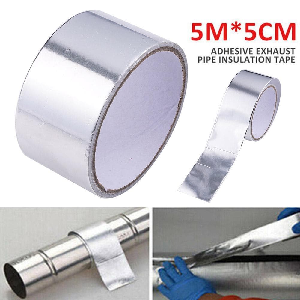 Fita De Escape De 5mx5cm Coletor De Calor Downpipe Acessórios De Bandagem De Alta Temperatura Prata Carro X1I0