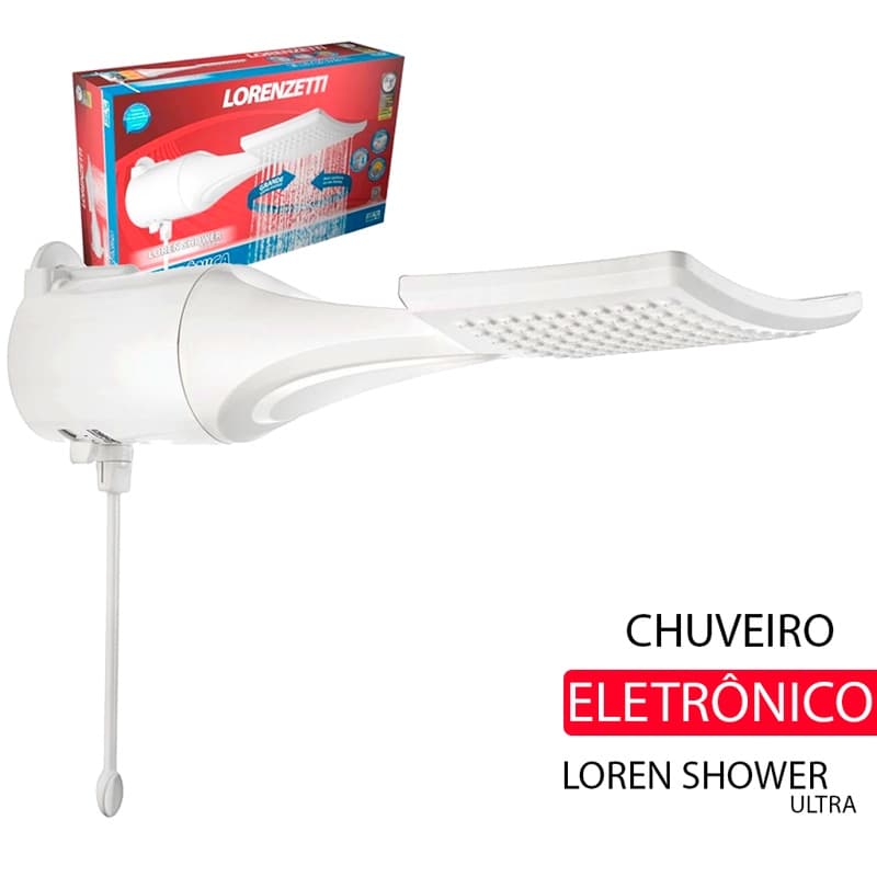 Chuveiro Loren Shower Ultra Eletrônico Com Haste Regulador De Temperaturas Lorenzetti Original