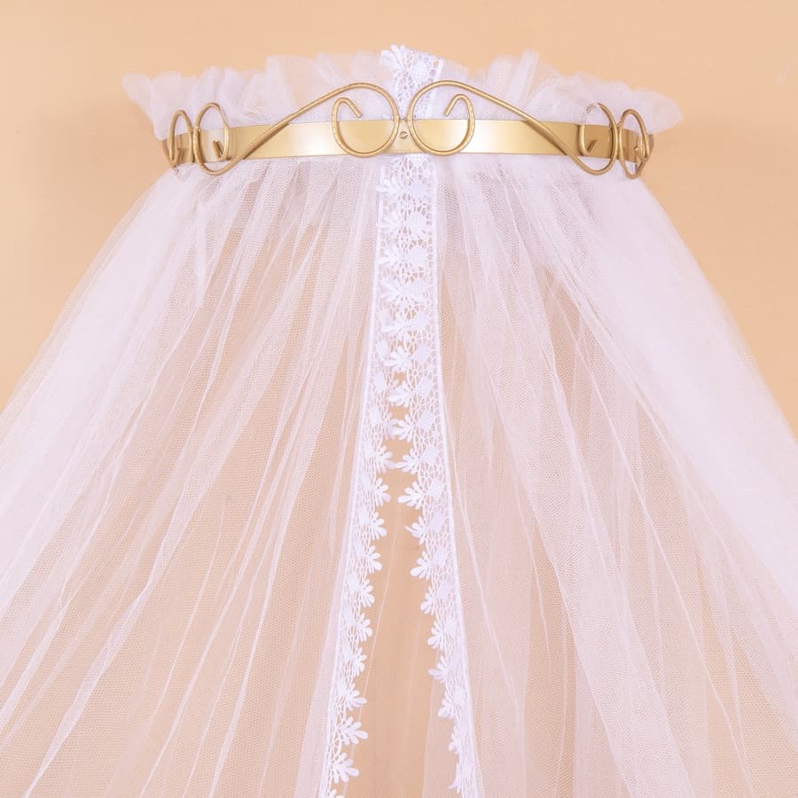 Mosquiteiro Berco Bebe Com Dossel Rococo Lateral Dourado