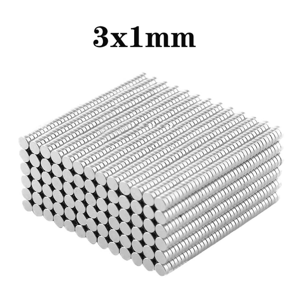 100, 200, 500 unidades Imã Neodímio 3x1 3mm X 1mm Redondo Pastilha
