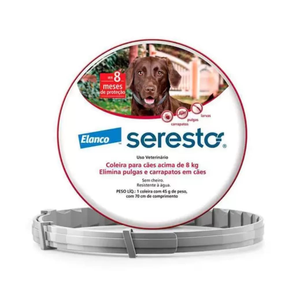Coleira Seresto Anti Pulgas E Carrapato Para Cães Acima 8 Kg
