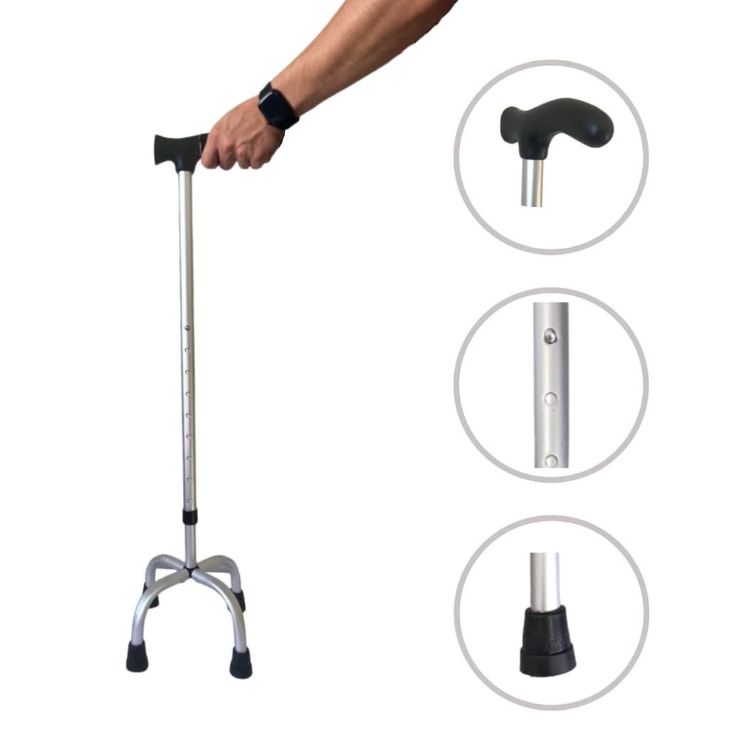 Bastão Bengala Ortopédico 4 Pontas Alumínio Equilíbrio Alo