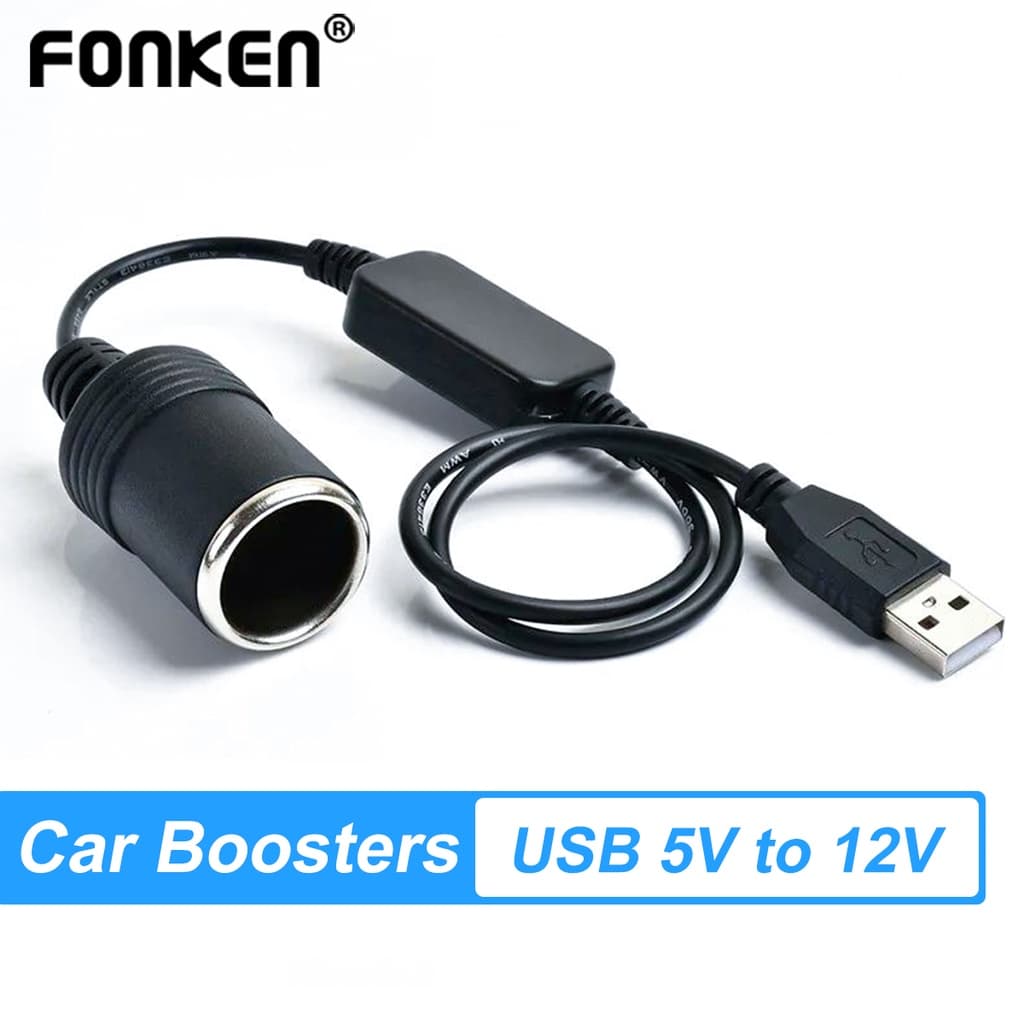 Fonken USB 5V Para 12V Tomada Isqueiro 2A Adaptador Conversor De Macho Fêmea Acessórios Eletrônicos Carro