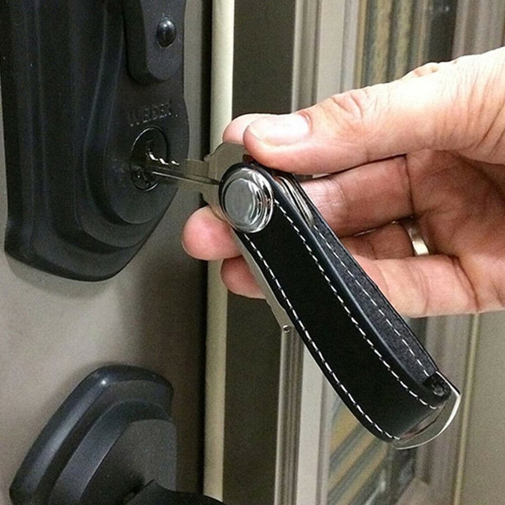 1 Peça Masculina De Couro PU Porta-Chaves Inteligente Organizador Portátil Clipe Compacto Chaveiro/Criativo De Bolsa Par