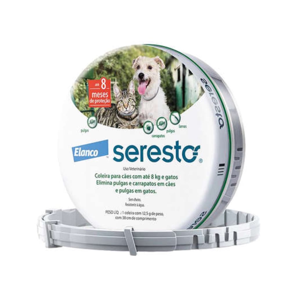 Coleira Seresto Antipulgas E Carrapatos Caes E Gatos Até 8kg