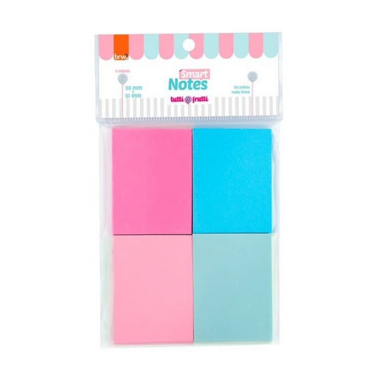 Bloco Adesivo Smart Notes 38x51mm Tutti-Frutti 50 Fls - 4 blocos  - BRW
