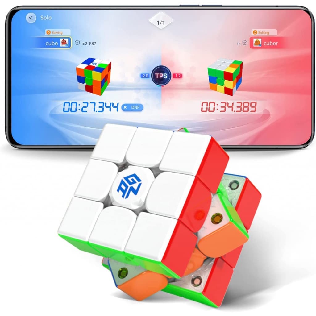 GAN 356 i Carry Stickerless Cube , Smart 3x3 Speed Movimentos Inteligentes De Rastreamento De Velocidade Passos Com CubeStation App , Versão Bateria Não Recarregável