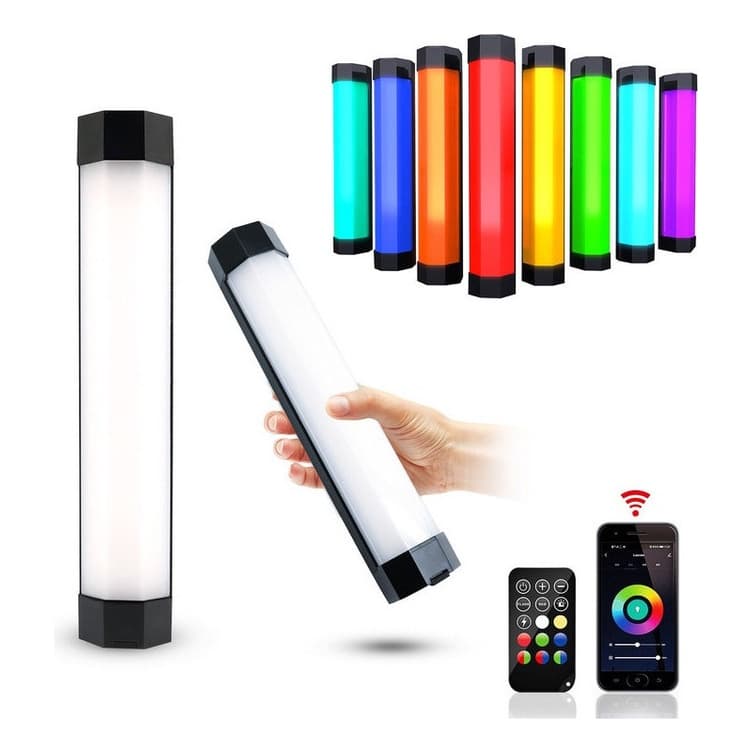 Iluminador Bastão P200 Luxceo Tubo Led Rgb Ip67 A Prova De Chuva Com Controle