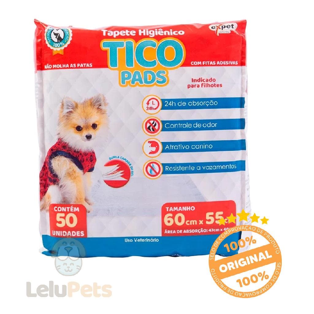 Tapete Higiênico Tico Pads, 50 Unidades