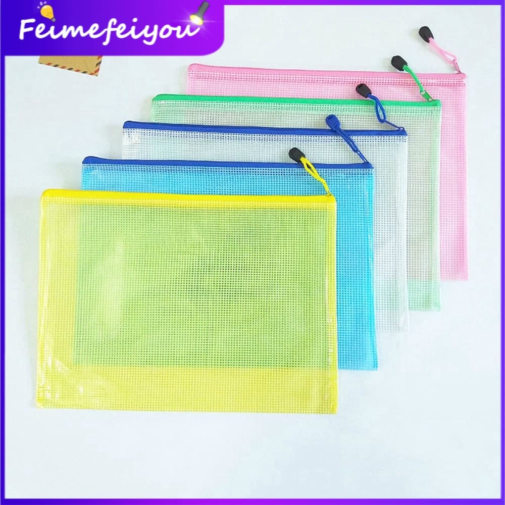 A3 A4 A5 A6 B4 B5 Grade Espessada Arquivo Transparente Bolsa Zíper Dados Pasta De Armazenamento De Papel De Teste Para E