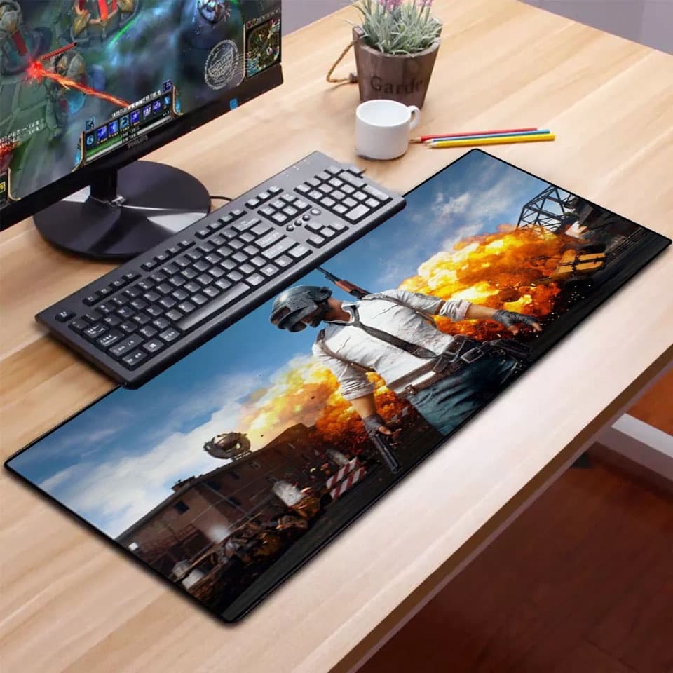 Mouse Pad Gamer Extra Grande Profissional 70x35 Deskpad Preto Caveira Dragão Mapa Ergonômico Speed