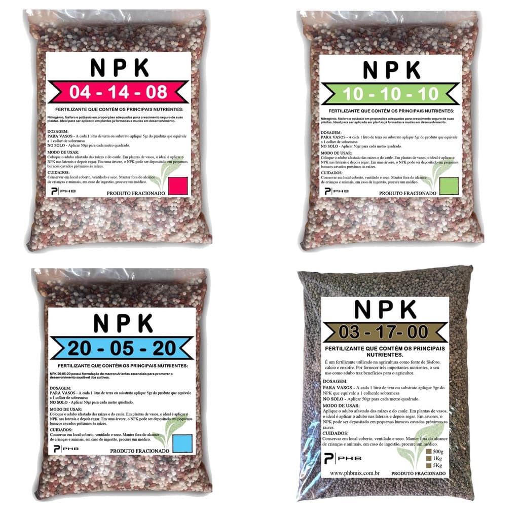 KIT 1 Adubo NPK Manutenção Floração Crescimento Frutificação