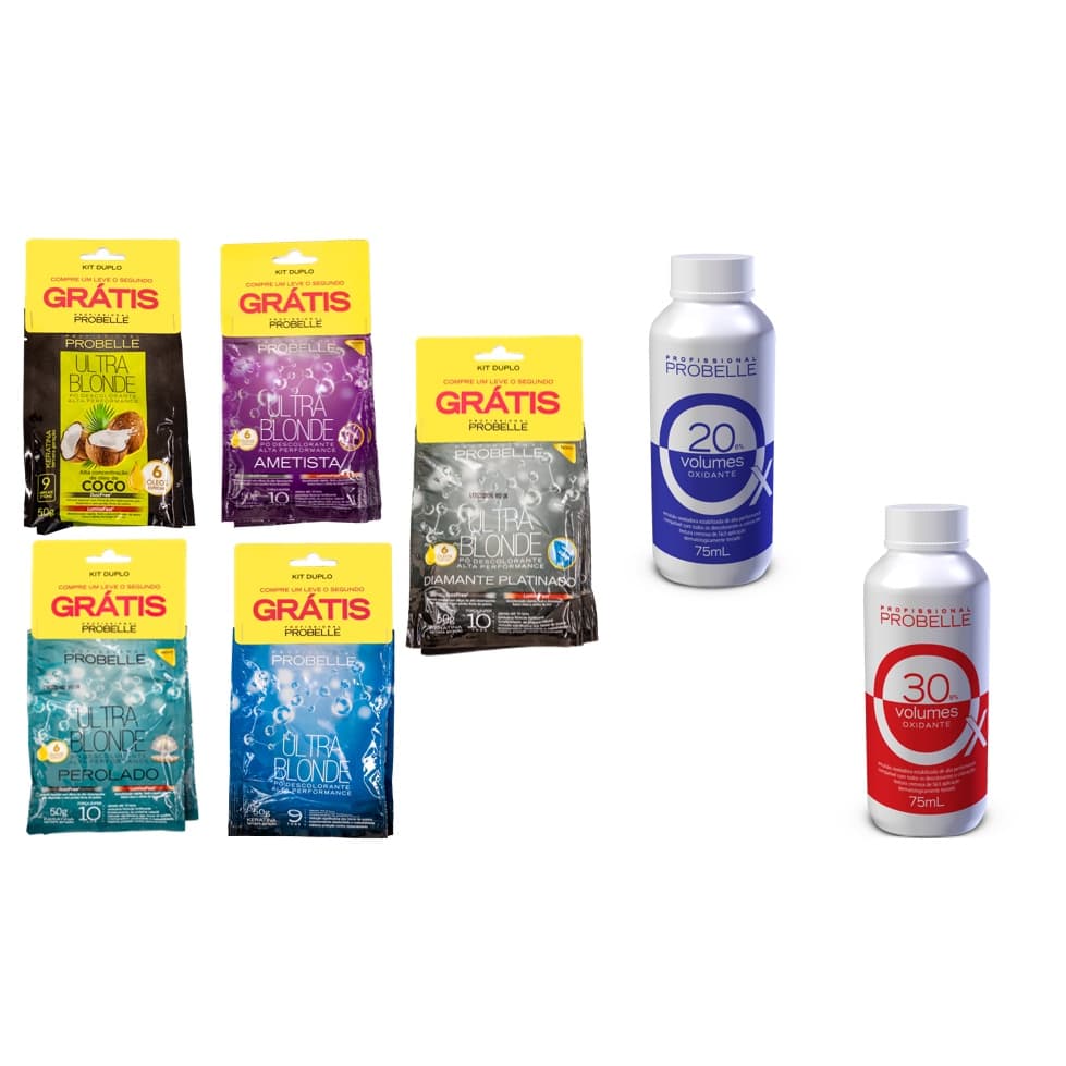 Kit Pó Descolorante ( 2 sachês) + OX PROBELLE