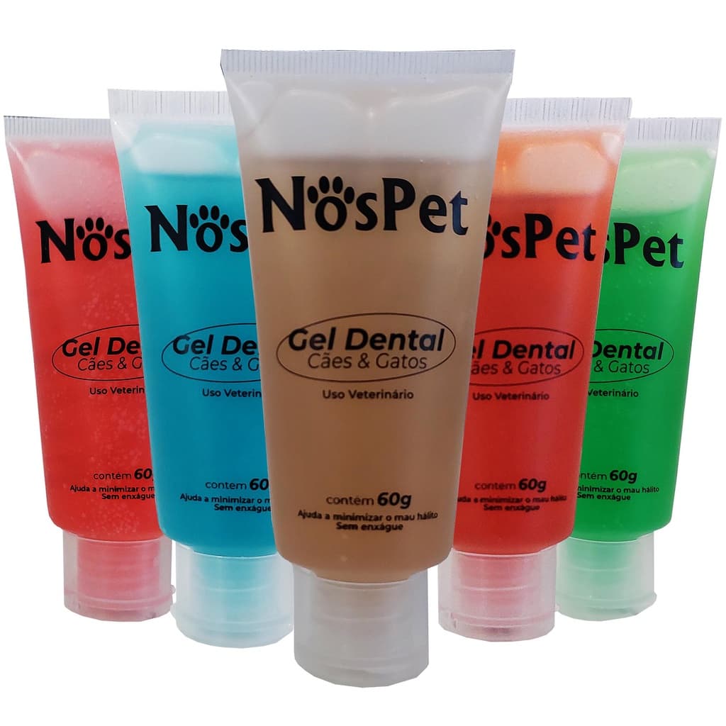 Creme Dental Gel Dental para Cães E Gatos Petshop Nospet 60g