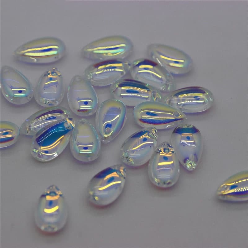 50Pcs Conta De Vidro De Gota D'água Com Forma D'água Furo Em Para Jóias De Bricolage Acessórios