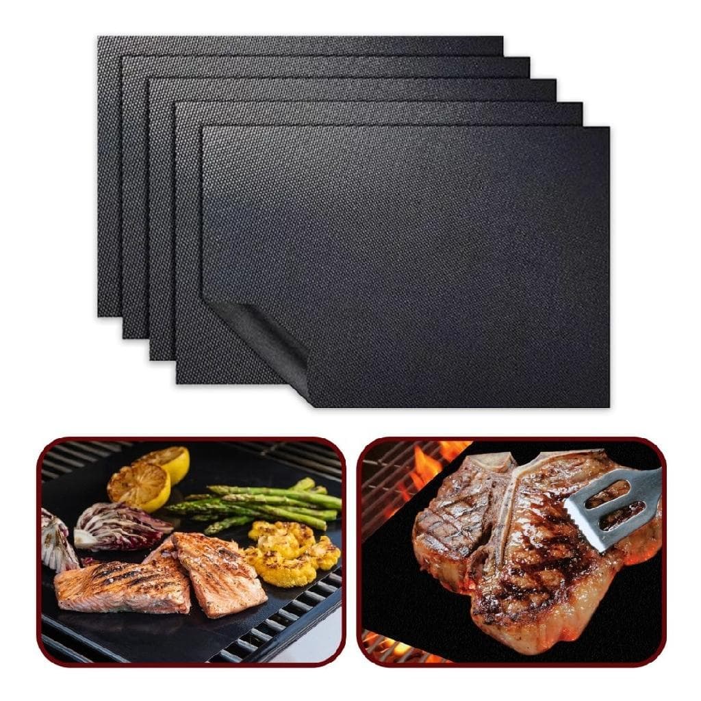 Vittak Manta Grill Tapete Churrasqueira Teflon Antiaderente Chapa Reutilizável Grelha 40x33 Grande