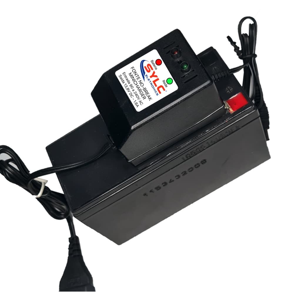 FONTE NO-BREAK 13,8VDC X 1,6A MINI CHARGER - KIT 2UN