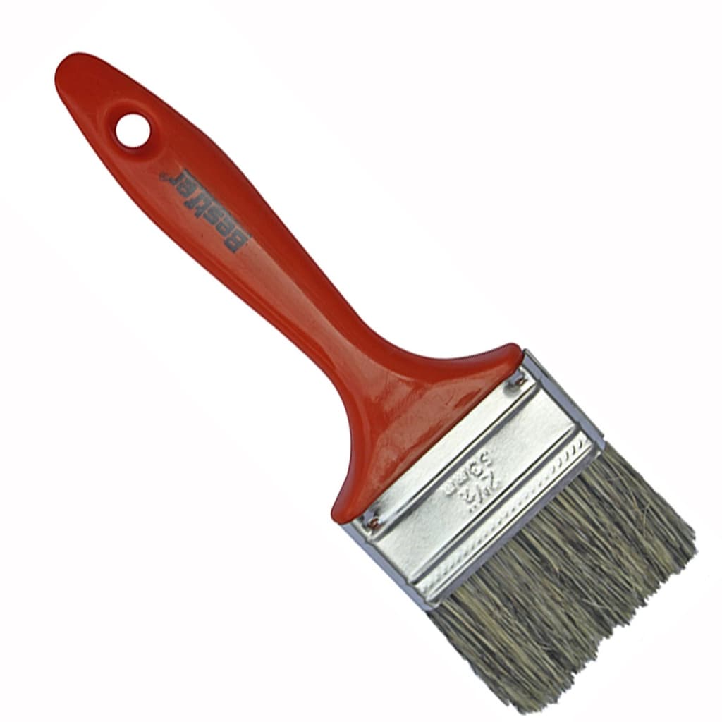 Kit 12 Pincel Trincha 2 1/2 Pol Cerda Gris Pintura Atacado