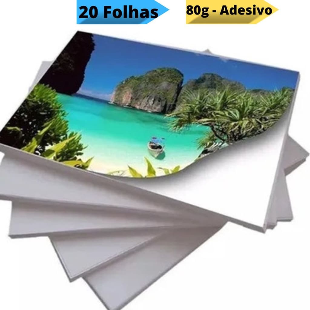 Papel Adesivo Fotográfico 80g A4 Glossy 20 Folhas  Masterprint
