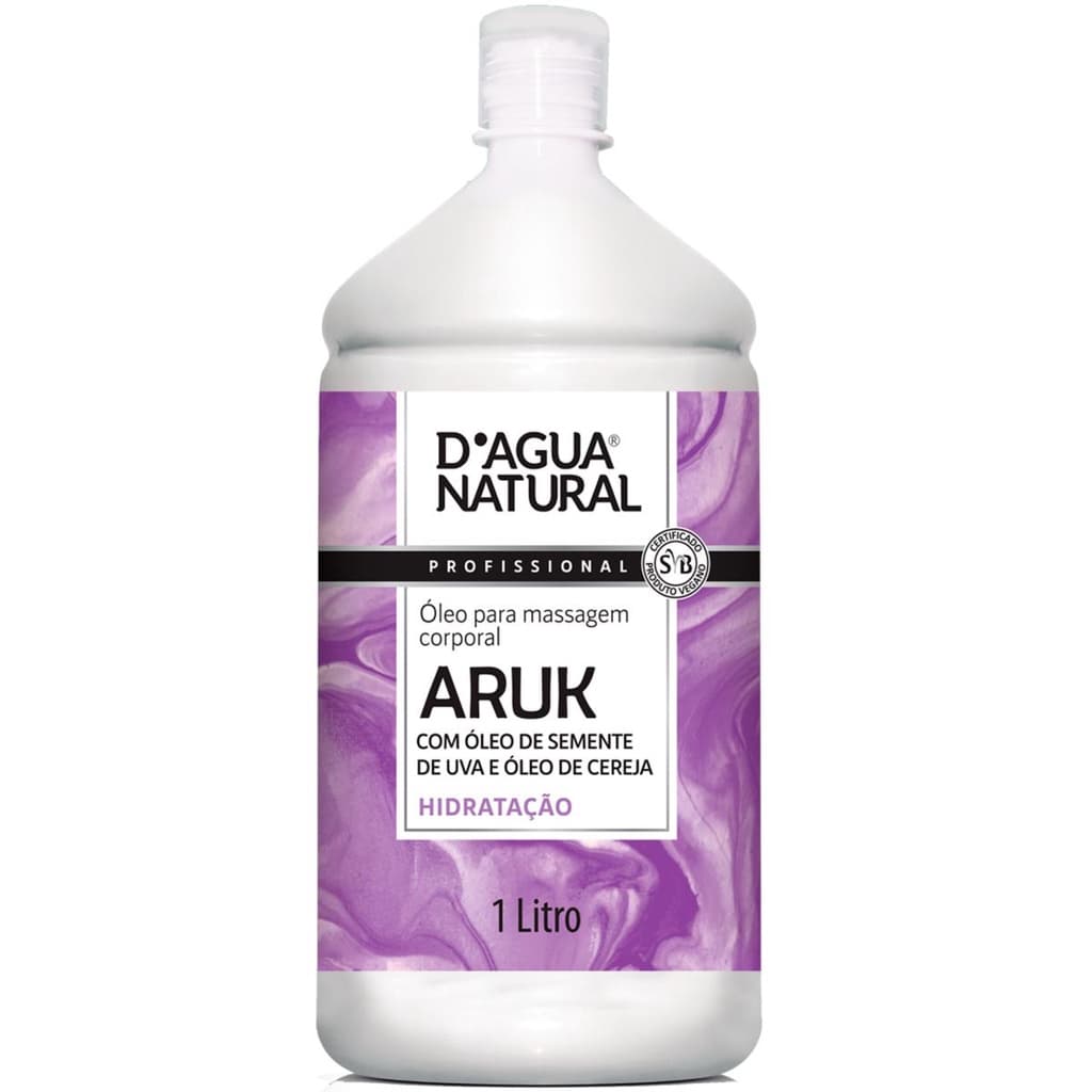 Óleo de Massagem D'Agua Natural Aruk Semente de Uva e Cereja 1L