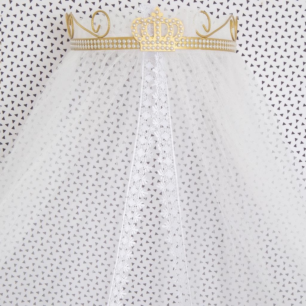 Mosquiteiro Berco Bebe Com Dossel Rococo Coroa Dourado