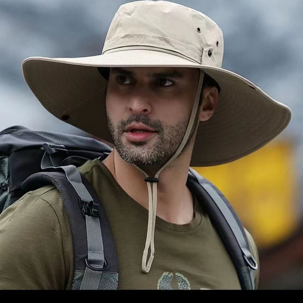 Chapéu De Pesca Masculino Respirável De Malha Para Proteção Solar/Acampamento/Caminhada/Sol/Montanhismo